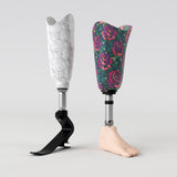Motif créatif <span data-wg-notranslate>Paper Flower</span> réalisé par nos soins spécialement pour customiser et sublimer votre prothèse tibiale, prothèse fémorale, prothèse bras, manchon, ou votre orthèse, corset, corset siège, cruro-pédieuse, releveur, prepreg.