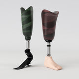 Motif créatif <span data-wg-notranslate>Carbon Fractal Red</span> réalisé par nos soins spécialement pour customiser et sublimer votre prothèse tibiale, prothèse fémorale, prothèse bras, manchon, ou votre orthèse, corset, corset siège, cruro-pédieuse, releveur, prepreg.