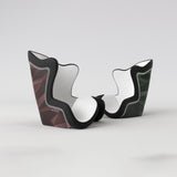 Motif créatif <span data-wg-notranslate>Carbon Fractal Red</span> réalisé par nos soins spécialement pour customiser et sublimer votre prothèse tibiale, prothèse fémorale, prothèse bras, manchon, ou votre orthèse, corset, corset siège, cruro-pédieuse, releveur, prepreg.