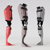 Motif créatif <span data-wg-notranslate>Pois Croisere</span> réalisé par nos soins spécialement pour customiser et sublimer votre prothèse tibiale, prothèse fémorale, prothèse bras, manchon, ou votre orthèse, corset, corset siège, cruro-pédieuse, releveur, prepreg.