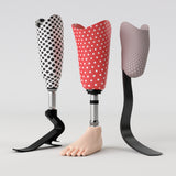 Motif créatif <span data-wg-notranslate>Pois Boudoir</span> réalisé par nos soins spécialement pour customiser et sublimer votre prothèse tibiale, prothèse fémorale, prothèse bras, manchon, ou votre orthèse, corset, corset siège, cruro-pédieuse, releveur, prepreg.