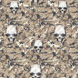 Motif créatif <span data-wg-notranslate>Skull Camouflage Desert</span> réalisé par nos soins spécialement pour customiser et sublimer votre prothèse tibiale, prothèse fémorale, prothèse bras, manchon, ou votre orthèse, corset, corset siège, cruro-pédieuse, releveur, prepreg.