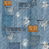 Motif créatif <span data-wg-notranslate>Patch Denim</span> réalisé par nos soins spécialement pour customiser et sublimer votre prothèse tibiale, prothèse fémorale, prothèse bras, manchon, ou votre orthèse, corset, corset siège, cruro-pédieuse, releveur, prepreg.