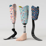 Motif créatif <span data-wg-notranslate>Coeur</span> réalisé par nos soins spécialement pour customiser et sublimer votre prothèse tibiale, prothèse fémorale, prothèse bras, manchon, ou votre orthèse, corset, corset siège, cruro-pédieuse, releveur, prepreg.