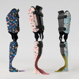 Motif créatif <span data-wg-notranslate>Coeur</span> réalisé par nos soins spécialement pour customiser et sublimer votre prothèse tibiale, prothèse fémorale, prothèse bras, manchon, ou votre orthèse, corset, corset siège, cruro-pédieuse, releveur, prepreg.