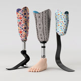 Motif créatif <span data-wg-notranslate>Seventies</span> réalisé par nos soins spécialement pour customiser et sublimer votre prothèse tibiale, prothèse fémorale, prothèse bras, manchon, ou votre orthèse, corset, corset siège, cruro-pédieuse, releveur, prepreg.