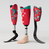 Motif créatif <span data-wg-notranslate>Danse Carpe</span> réalisé par nos soins spécialement pour customiser et sublimer votre prothèse tibiale, prothèse fémorale, prothèse bras, manchon, ou votre orthèse, corset, corset siège, cruro-pédieuse, releveur, prepreg.