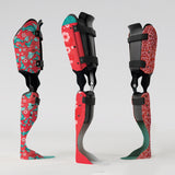 Motif créatif <span data-wg-notranslate>Danse Carpe</span> réalisé par nos soins spécialement pour customiser et sublimer votre prothèse tibiale, prothèse fémorale, prothèse bras, manchon, ou votre orthèse, corset, corset siège, cruro-pédieuse, releveur, prepreg.