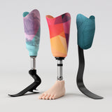 Motif créatif <span data-wg-notranslate>Snow Hight</span> réalisé par nos soins spécialement pour customiser et sublimer votre prothèse tibiale, prothèse fémorale, prothèse bras, manchon, ou votre orthèse, corset, corset siège, cruro-pédieuse, releveur, prepreg.