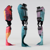 Motif créatif <span data-wg-notranslate>Snow Hight</span> réalisé par nos soins spécialement pour customiser et sublimer votre prothèse tibiale, prothèse fémorale, prothèse bras, manchon, ou votre orthèse, corset, corset siège, cruro-pédieuse, releveur, prepreg.