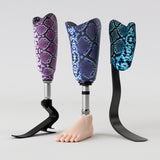 Motif créatif <span data-wg-notranslate>Purple Pyton</span> réalisé par nos soins spécialement pour customiser et sublimer votre prothèse tibiale, prothèse fémorale, prothèse bras, manchon, ou votre orthèse, corset, corset siège, cruro-pédieuse, releveur, prepreg.
