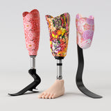 Motif créatif <span data-wg-notranslate>Sun Fruits</span> réalisé par nos soins spécialement pour customiser et sublimer votre prothèse tibiale, prothèse fémorale, prothèse bras, manchon, ou votre orthèse, corset, corset siège, cruro-pédieuse, releveur, prepreg.