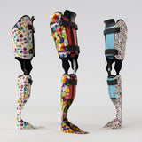 Motif créatif <span data-wg-notranslate>Little Strass</span> réalisé par nos soins spécialement pour customiser et sublimer votre prothèse tibiale, prothèse fémorale, prothèse bras, manchon, ou votre orthèse, corset, corset siège, cruro-pédieuse, releveur, prepreg.