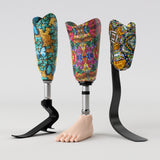 Motif créatif <span data-wg-notranslate>Vitraux</span> réalisé par nos soins spécialement pour customiser et sublimer votre prothèse tibiale, prothèse fémorale, prothèse bras, manchon, ou votre orthèse, corset, corset siège, cruro-pédieuse, releveur, prepreg.