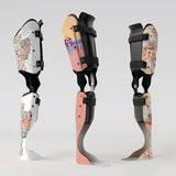 Motif <span data-wg-notranslate>Matisme</span> placé, adaptable aux dimensions exactes de votre prothèse tibiale, prothèse fémorale, prothèse bras et manchon, ou votre orthèse, corset, corset siège, cruro-pédieuse, releveur, prepreg.
