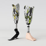 Motif <span data-wg-notranslate>Asteroik Yellow</span> placé, adaptable aux dimensions exactes de votre prothèse tibiale, prothèse fémorale, prothèse bras et manchon, ou votre orthèse, corset, corset siège, cruro-pédieuse, releveur, prepreg.