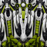 Motif <span data-wg-notranslate>Asteroik Green</span> placé, adaptable aux dimensions exactes de votre prothèse tibiale, prothèse fémorale, prothèse bras et manchon, ou votre orthèse, corset, corset siège, cruro-pédieuse, releveur, prepreg.