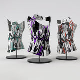 Motif <span data-wg-notranslate>Asteroik Purple</span> placé, adaptable aux dimensions exactes de votre prothèse tibiale, prothèse fémorale, prothèse bras et manchon, ou votre orthèse, corset, corset siège, cruro-pédieuse, releveur, prepreg.