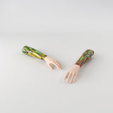 Motif <span data-wg-notranslate>Cyber Elfik Yellow</span> placé, adaptable aux dimensions exactes de votre prothèse tibiale, prothèse fémorale, prothèse bras et manchon, ou votre orthèse, corset, corset siège, cruro-pédieuse, releveur, prepreg.