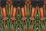 Motif <span data-wg-notranslate>Cyber Elfik Orange</span> placé, adaptable aux dimensions exactes de votre prothèse tibiale, prothèse fémorale, prothèse bras et manchon, ou votre orthèse, corset, corset siège, cruro-pédieuse, releveur, prepreg.