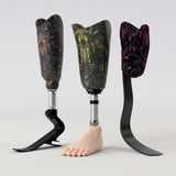 Motif <span data-wg-notranslate>Makina Fushia</span> placé, adaptable aux dimensions exactes de votre prothèse tibiale, prothèse fémorale, prothèse bras et manchon, ou votre orthèse, corset, corset siège, cruro-pédieuse, releveur, prepreg.