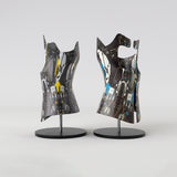 Motif <span data-wg-notranslate>Spacemoto Yellow</span> placé, adaptable aux dimensions exactes de votre prothèse tibiale, prothèse fémorale, prothèse bras et manchon, ou votre orthèse, corset, corset siège, cruro-pédieuse, releveur, prepreg.