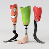 Motif <span data-wg-notranslate>Croco</span> réalisé spécialement pour votre enfant, placé, adapté à la taille de sa prothèse ou son orthèse pédiatrique.