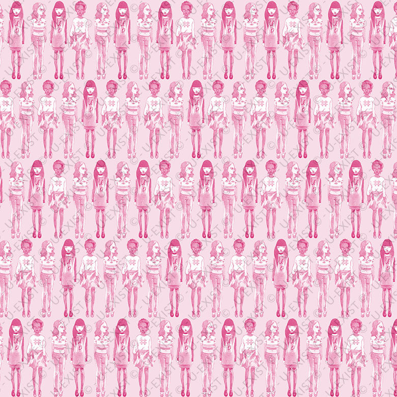 Motif créatif <span data-wg-notranslate>Pink Girls</span> réalisé par nos soins spécialement pour customiser et sublimer votre prothèse tibiale, prothèse fémorale, prothèse bras, manchon, ou votre orthèse, corset, corset siège, cruro-pédieuse, releveur, prepreg.